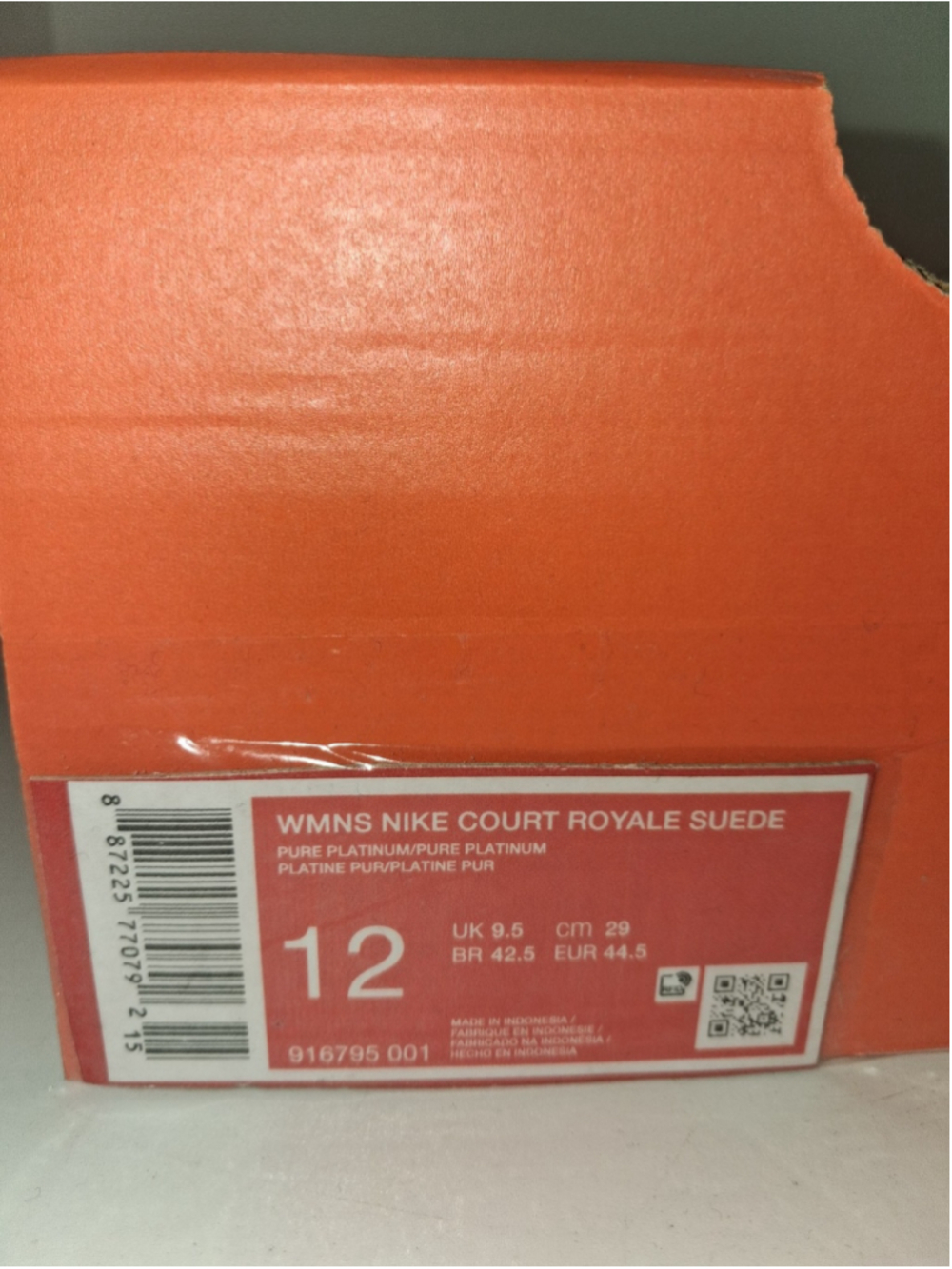 Nike Women's Court Royale Suede Platinum Gum Casual Shoes Trainers New Size 12 - Picture 9 of 9